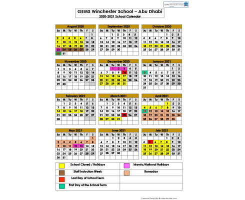 Winchester College Calendar 2025
